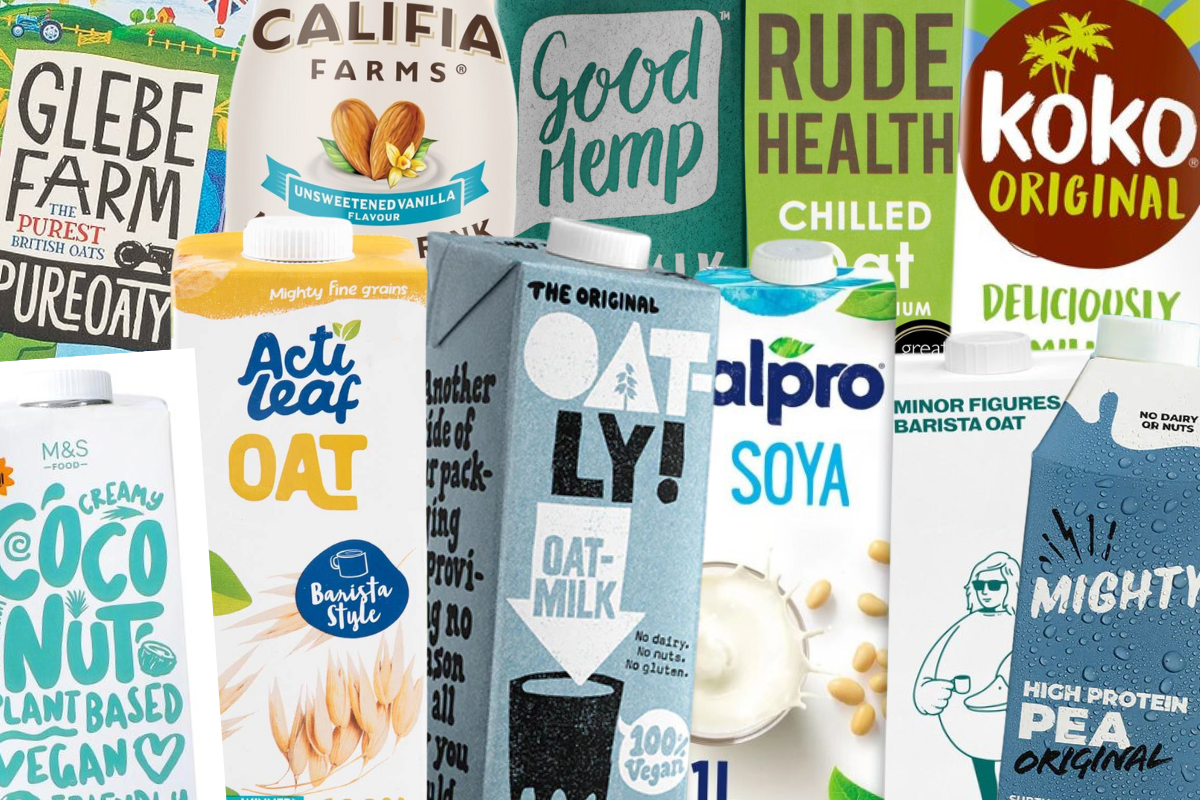 Plant milk alternatives available in UK stores