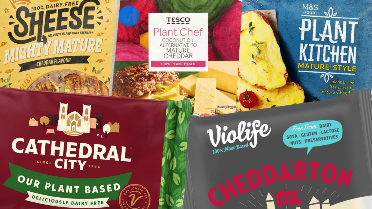 Vegan cheddar cheese alternatives UK