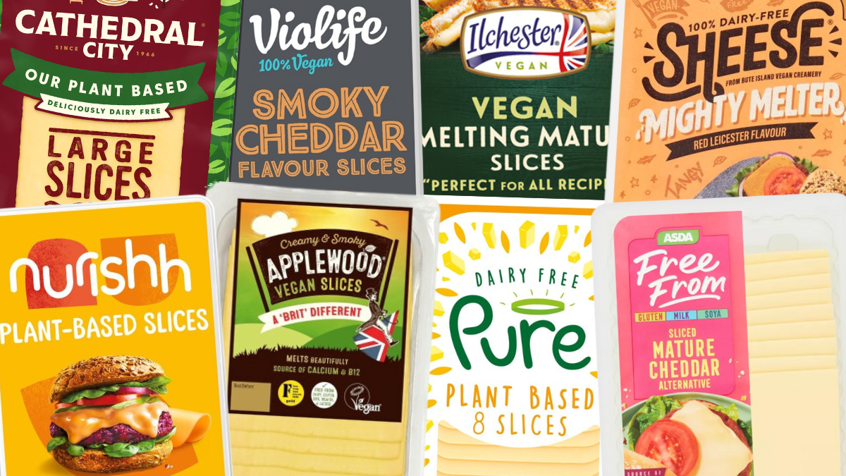 Vegan cheese slices in the UK