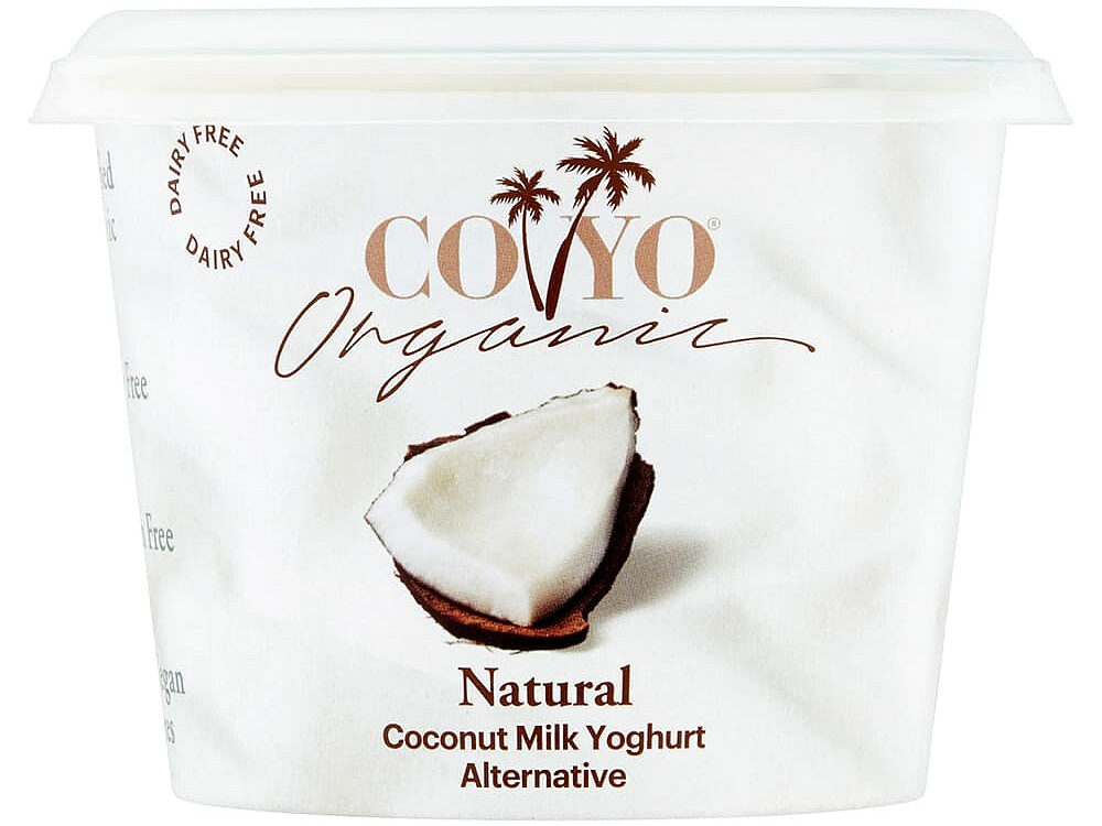 Tub of Coyo dairy-free yoghurt - an essential vegan food we couldn't live without