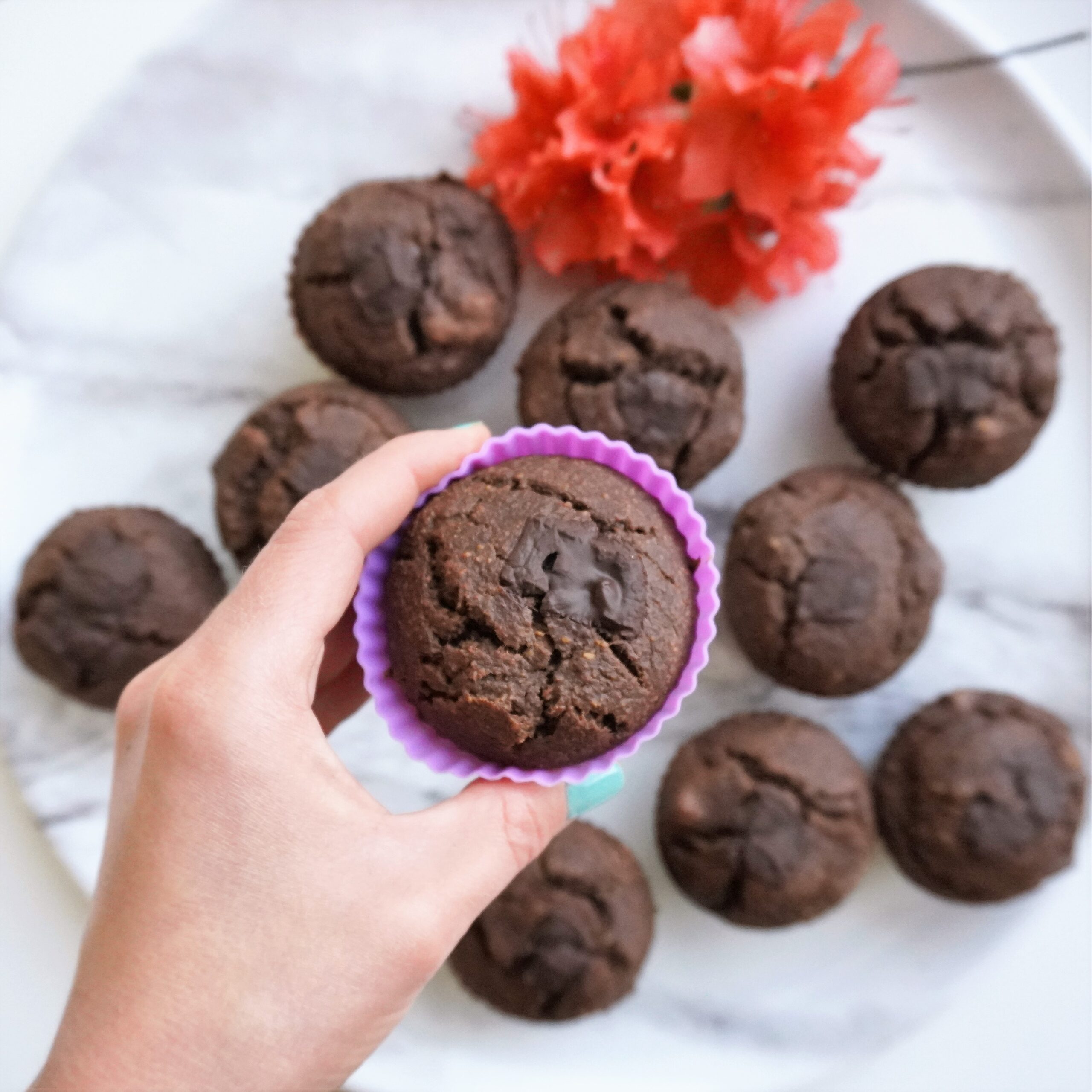 Muffins de plátano con chocolate Veganuary