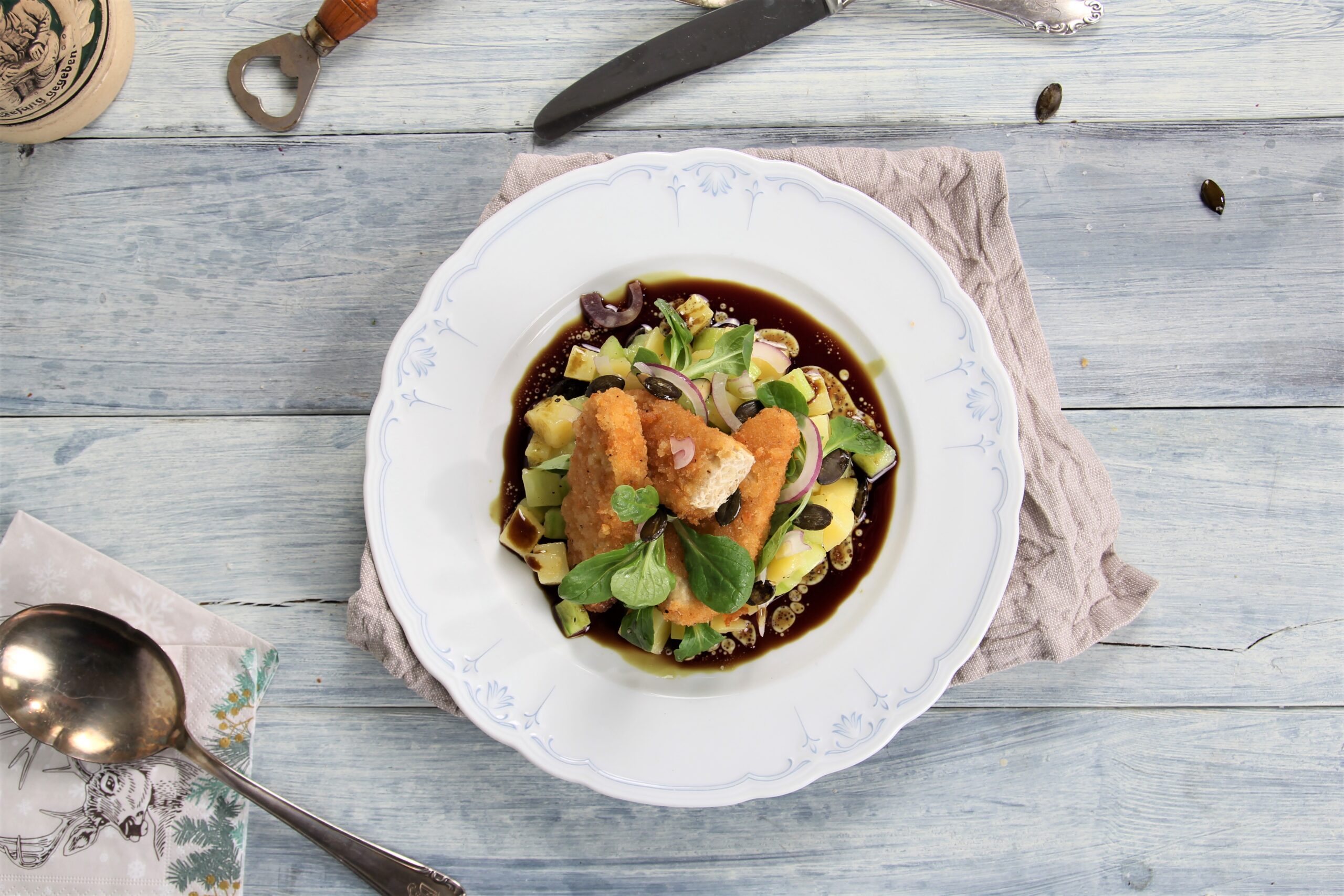 Vegane Tenders mit Kartoffel-Gurkensalat | Vegane Rezepte | Veganuary