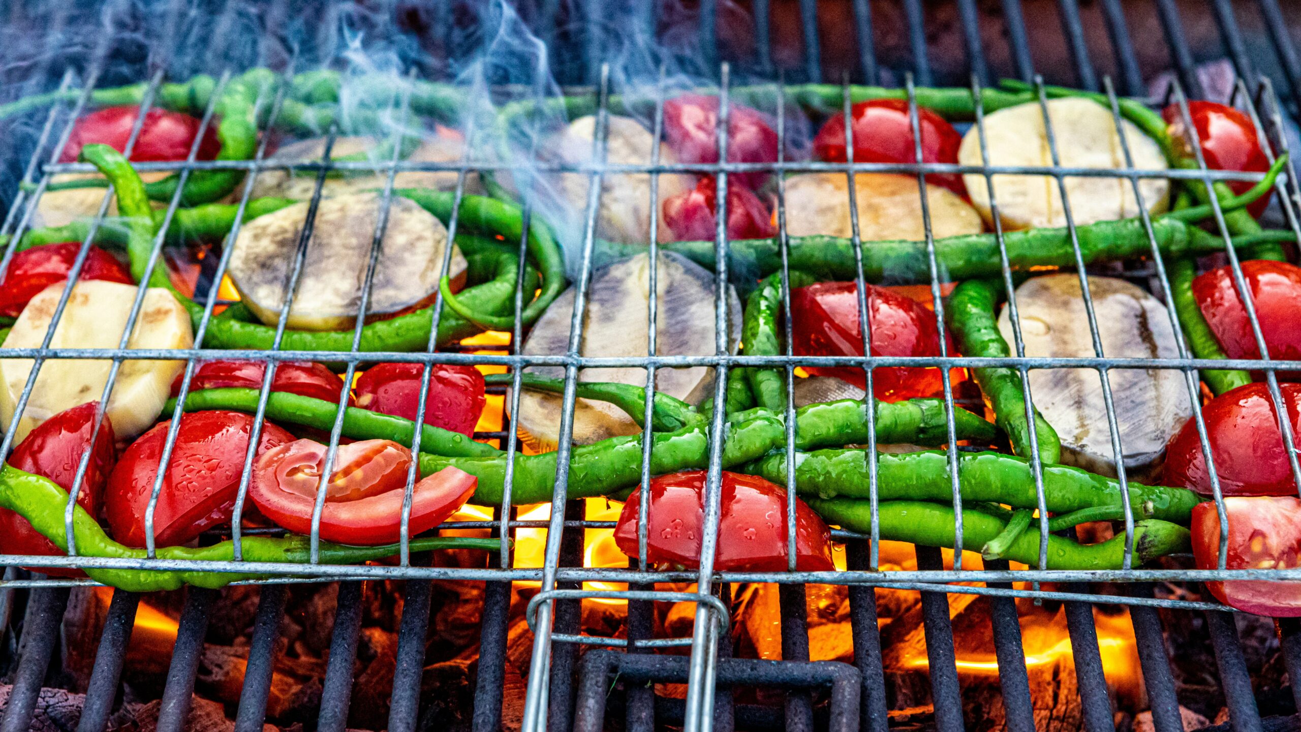 Veggies on a grill