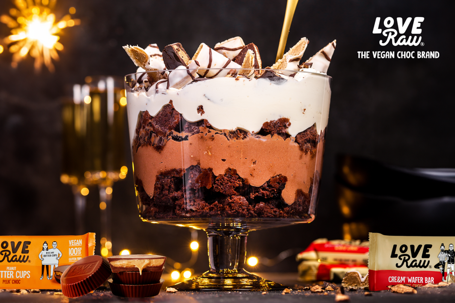 Vegan Chocolate Christmas Trifle | Vegan Trifle Recipe