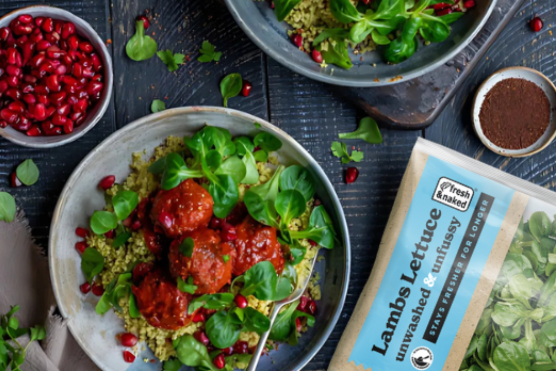 Middle Eastern Inspired Veggie Balls & Lambs Lettuce | Veganuary