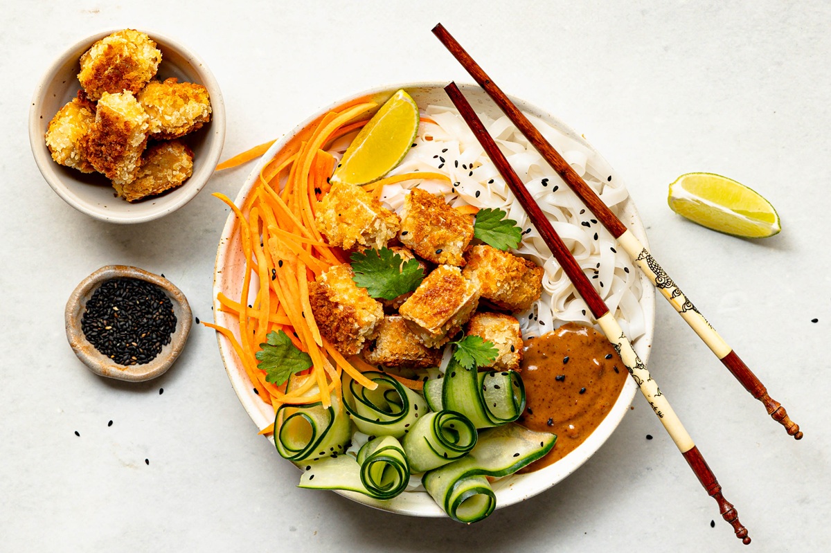 Tofu Noodle Bowl | Vegan High Protein Bowl | Veganuary